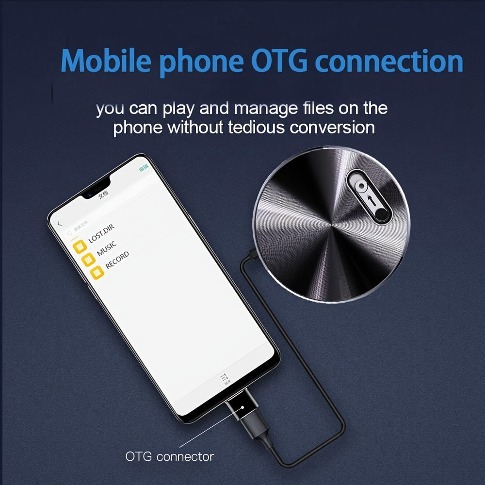 Smart Voice Recorder: One-Touch Record & Save, Ultra-Clear Audio with Noise Reduction, USB-C Rechargeable, MP3 Compatible for Meetings, Lectures, Interviews