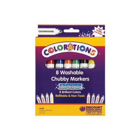 - Colorations Washable Chubby Markers - Set of 8 (Item # CHB)