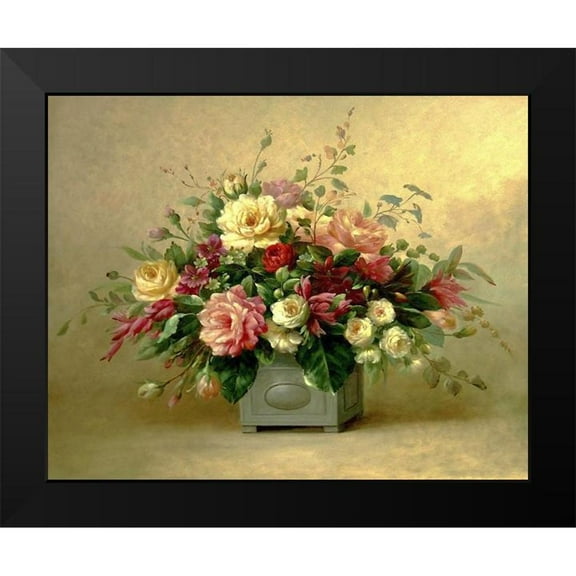 Welby 14x12 Black Modern Framed Museum Art Print Titled - Rose Bouquet II