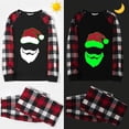 thumbnail image 4 of Pijamas familiares a juego de Navidad, conjunto de pijamas negros luminosos con cabeza de Papá Noel brillante, 4 of 4