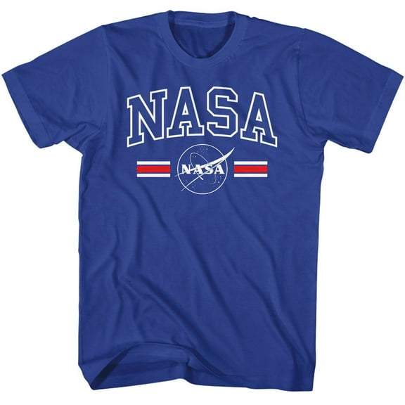 NASA Stripes Royal Adult S/S Tshirt S