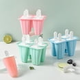thumbnail image 2 of Popsicles Molds 6 Cells Silicone Ice Pops Molds Reusable Popsicles Mold With Handle For Diy（green）, 2 of 3