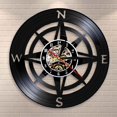 thumbnail image 1 of Windrose Compass Wall Art Modern Design Wall Clock Navy Home Decor Vinyl Record Wall Clock Nautical Compass Clock Wall Watch, 1 of 5
