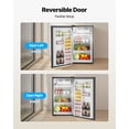 thumbnail image 6 of VEVOR Mini Fridge, 3.2 Cu.Ft, Single Door Compact Refrigerator, Adjustable Temperature,Glass Shelf, Energy Efficient Small Refrigerator,Reversible Door, Low Noise,for Bedroom Dorm Office,Stainless, 6 of 9