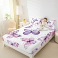 thumbnail image 4 of Manfei Purple Splatter Ink Sheet Set Twin,Butterfly Bedding Sets Twin Size,Girls Butterflies Twin Sheet Sets For Girls,Ultra Soft Bedroom Decor,3pcs, 4 of 7