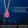 thumbnail image 2 of Gem Stone King 14K Yellow Gold Pink Zirconia Pendant Necklace for Women | 0.81 Cttw | Gemstone Birthstone | Pear Shape 8X5MM | With 18 inch Chain, 2 of 6