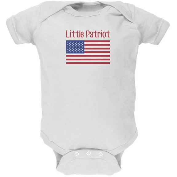 4th of July Little Patriot White Soft Baby One Piece - 0-3 months