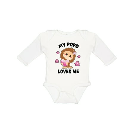 

Inktastic My Pops Loves Me with Bigfoot Gift Baby Girl Long Sleeve Bodysuit