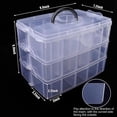 thumbnail image 2 of 32oz Blue Caja contenedora de almacenamiento apilable de 3 niveles con 30 compartimentos, caja organizadora de plástico para artes y manualidades, juguetes, cuentas fusibles, cin, 2 of 5