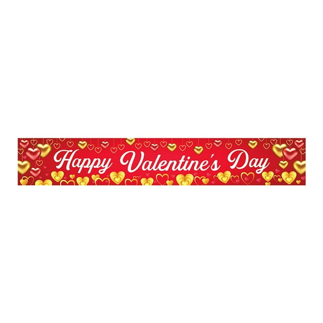 zhangmingg Valentine's Day Decorative Banner Heartfelt Celebration Party Sign for Home Decorations