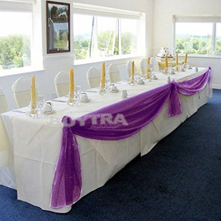 Gorgeoushome 1 Purple Swag Valance Scarf For Wedding Table