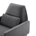 thumbnail image 6 of Armchair Accent Chair, Charcoal Grey Gray, Velvet, Modern Contemporary, Mid Century Living Hotel Lounge Cafe Lobby, 6 of 8