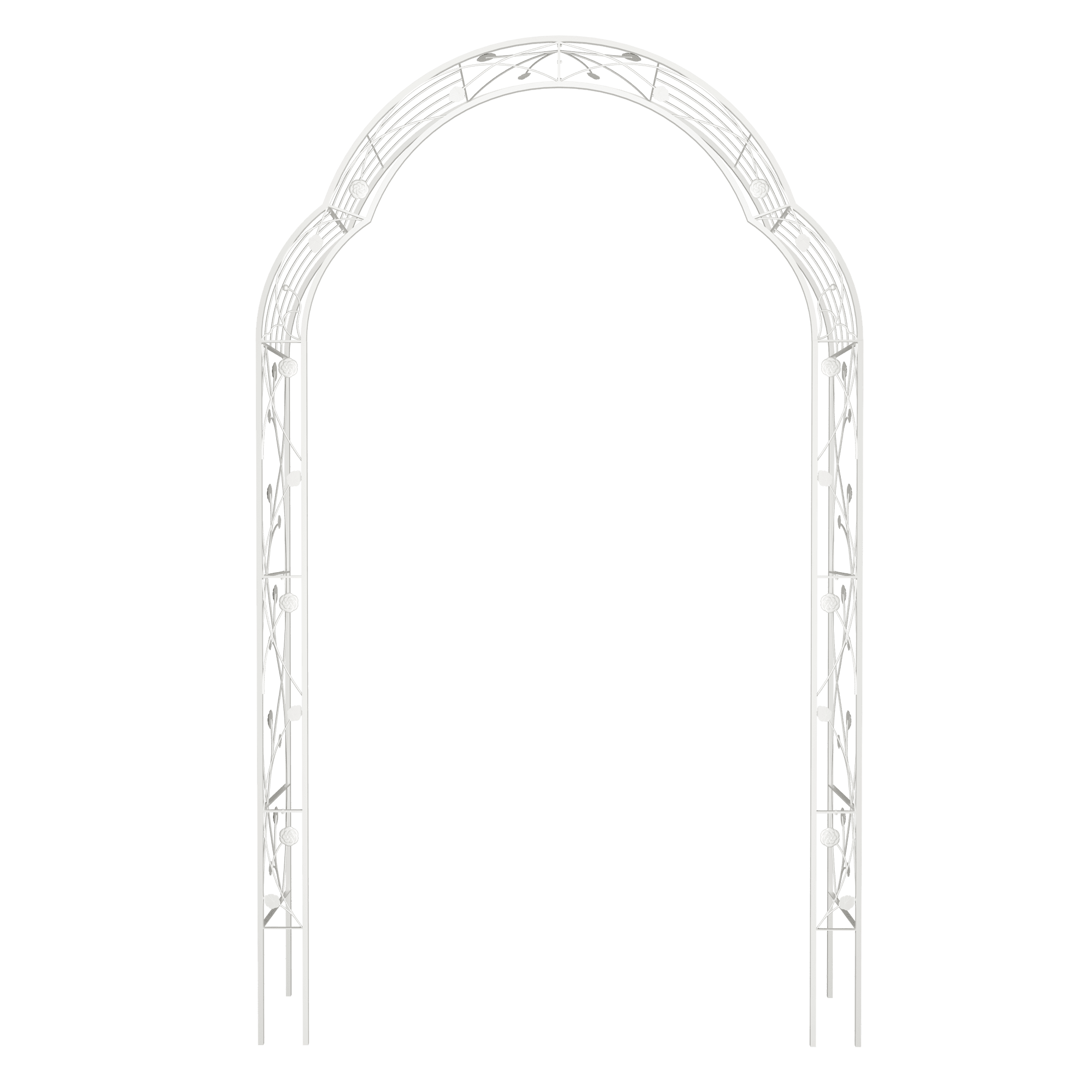 Aukfa Metal Garden Arch, Garden Arbor Trellis Climbing Plants Wedding Arch,59" x 98.4", White
