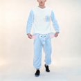 thumbnail image 2 of FRSASU Men's Elephant Trunk Top, Pants 2 Piece Cotton Outfits Crew Neck Sweatshirt Tracksuit & Joggers Sweatpants Sweatsuit Set Fun Mischief Gift Sleepwear and Pants Set Blue, 2 of 9