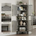 thumbnail image 3 of Vabches 68" Tall Corner Storage Cabinet, Farmhouse Corner Cabinet Shelves with Ventilated Louver Door & Adjustable Shelves, 3 of 7