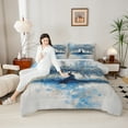 thumbnail image 4 of Feelyou Teens Blue Tree Queen Comforter Set, Modern Fashion Watercolor Bedding Sets, Oil Printing Artwork Reversible Bedding Comforter Set, Ultra Soft Bedroom Decor, 3-Piece, 4 of 8