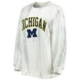 thumbnail image 2 of Men's League Collegiate Wear White/Silver Michigan Wolverines Classic Arch Dye Terry Pullover Sweatshirt, 2 of 3