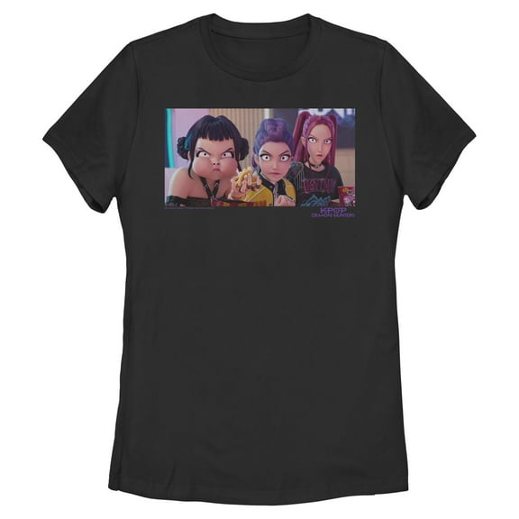 Womens KPop Demon Hunters Angry Trio Scene T Shirt