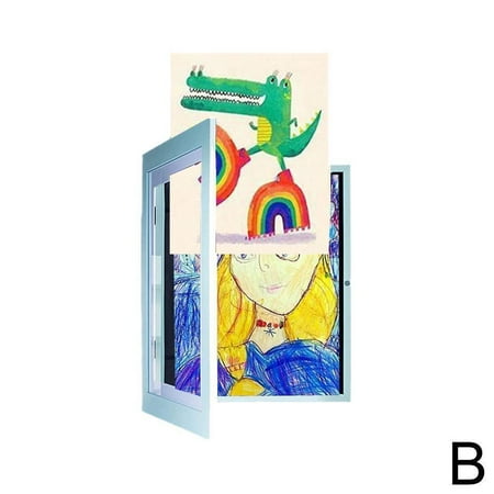 

dosili Kids Artwork Display Frame Wooden Flip Frame Kids Art Front Opening G3C5 I7E9