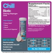 Probiogen Chill Biotic Effervescent Probiotic Supplement Drink Pre Pro Postbiotic + Ashwagandha for Stress Relief & Relaxation, 30 Day Supply