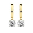 thumbnail image 3 of IGI Certified 6 Carat Round Shape Lab Grown Diamond Earrings | 14K Yellow Gold | Midnight Charms Hoop Lab Diamond Earrings | Prong Setting | FG-VS1-VS2 Quality Friendly Diamonds, 3 of 5