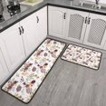 thumbnail image 2 of Pioneer Flower Floral Print Pattern Kitchen Rugs Sets Of 2,Anti Fatigue Kitchen Mat Rugs Non Slip Washable,Decorative Kitchen Floor Mats for Kitchen,Sink,Laundry,17"X30"+17"X47", 2 of 7