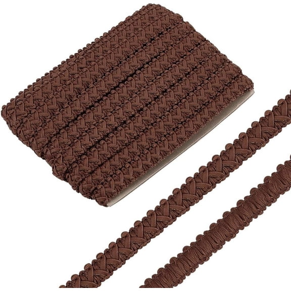 15Yards Leather Braid Trims Peru Herringbone Woven Braid Trim Flat Braid Strap Trim Lace Ribbon for Home Decor DIY Sewing Craft 1/2 inch Wide for DIY