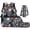 Balls, variant on Boys 17 Inch Backpack Set 4 Piece Galaxy Wolf Print School Bookbag with Lunch Box, Water Bottle Holder and Pencil Case for Elementary