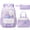 Purple & White, variant on 4-Piece Cute Backpack Set - Waterproof Backpack with Lunch Box, Pencil Case & Headphone Bag Set, Green & Pink