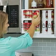 thumbnail image 2 of Cabinet Caddy (White) | Pull-and-Rotate Spice Rack Organizer | 2 Double-Decker Shelves | Modular Design | Non-Skid Base | Stores Prescriptions, Essential Oils | 10.8"H x 5.75"W x 10.8"D, 2 of 6