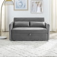 thumbnail image 5 of Holaki 55" Loveseat Sleeper Sofa Bed,Convertible Sleeper Sofa Couch, Velvet Fabric Futon Couches for Living Room with USB Port,Side Pocket,Adjustable Backrest,Pillow,Gray, 5 of 8