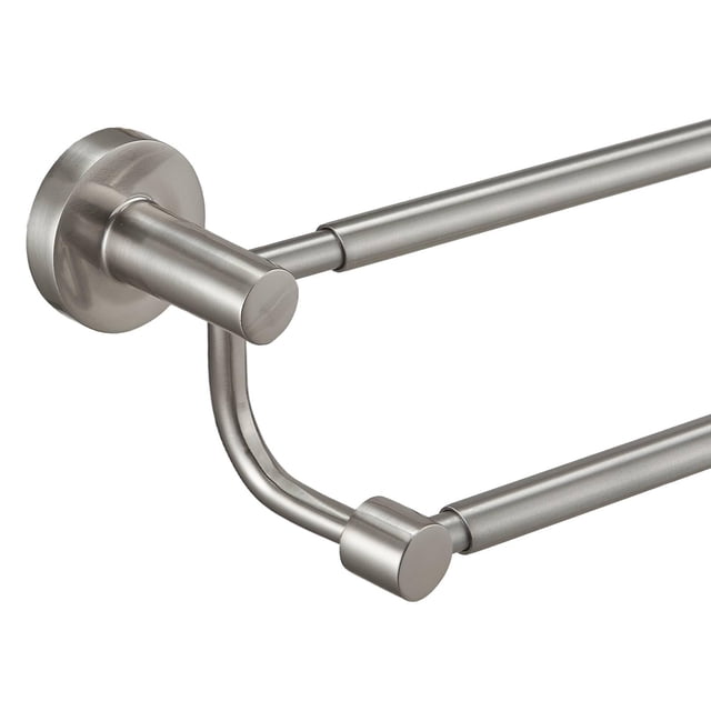 Toallero BeSy ajustable de 42 a 72 cm, doble, acero inoxidable SUS304