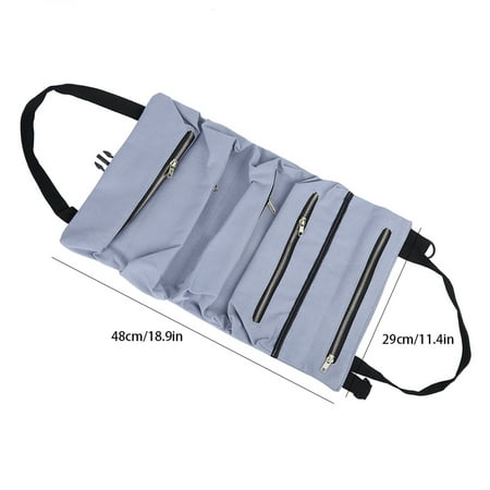 

Fugacal Tool Bag Roll Up Bag Multifunction Canvas Hanging Portable Outdoor Canvas Tool Roll Up Bag Garden Tool Storage Bag