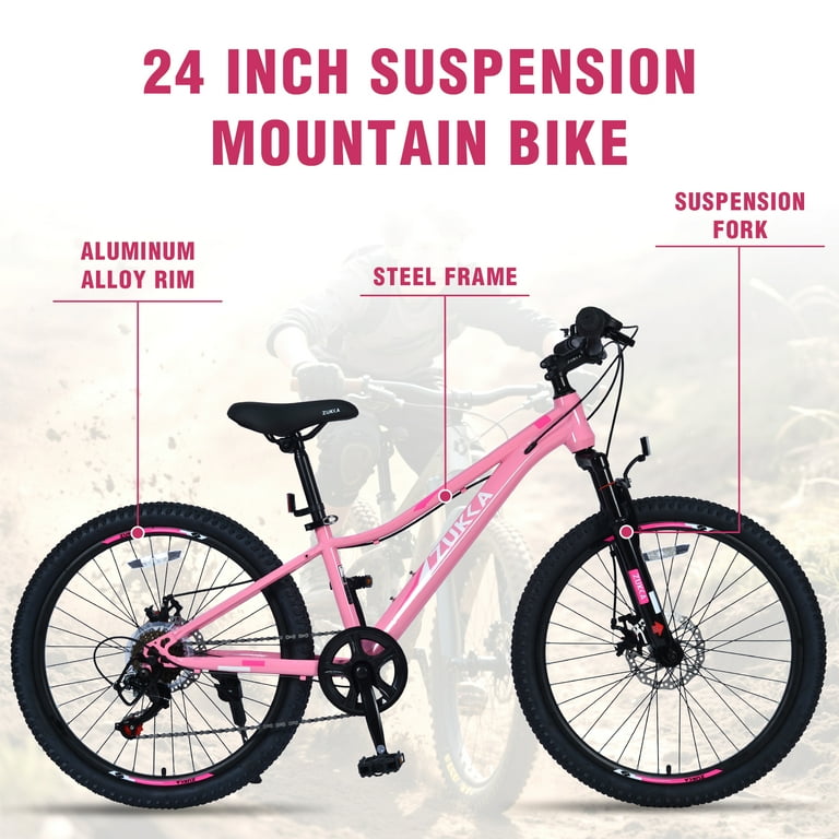 24 Inch Women's Mountain Bike, Shimano 6-Speed, Comfort Steel