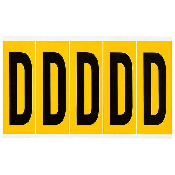 Brady Letter Label,D,5inHx1-3/4inW,No. Cards 1 1560-D