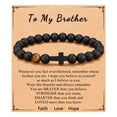 thumbnail image 1 of Pulsera ORISPRE para Hombre 20 cm Ágata Negra Ojo de Tigre con Cruz, 1 of 6