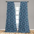 thumbnail image 4 of Ambesonne Vintage Curtains, Repeating Floral Shapes Art, Pair of 28"x63", Soft Pink Teal Green, 4 of 4