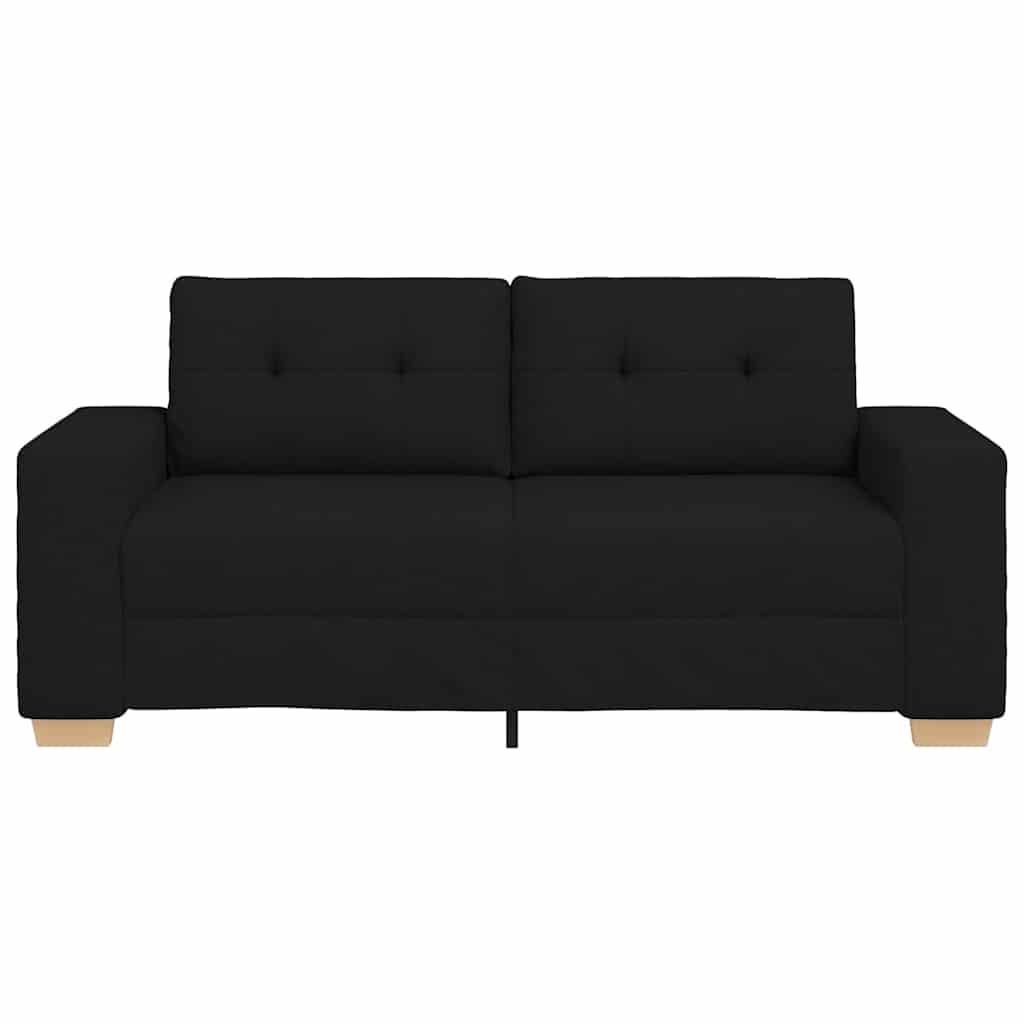vidaXL Loveseat Sofa Black 55.1" Fabric