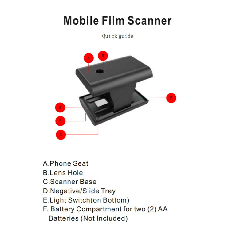Mobile Film Scanner, 35mm /135mm Slide and Negative Scanner with LED  Backlight, Support Image Preview, Playback and Editing Functions, Suitable  for Smartphone - Yahoo Shopping