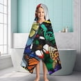 thumbnail image 6 of Multicolor Butterfly Group Pattern Hooded Bath Towel，60"x35" for Ages 3 To 12 Kids, Quick Dry Lightweight Soft Microfiber Hood Beach Towel Cover Up for Kids, 6 of 7
