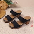 thumbnail image 4 of Xucatan Women's Snake Print Block Heel Mules, Double Strap Open Toe Slides with Faux Leather, Textured Chunky Heel Sandals, Versatile Summer Office Footwear Gift, 4 of 9