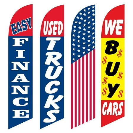 4 Advertising Swooper Flags Easy Finance Used Trucks America We Buy Cars