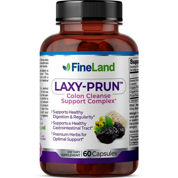 Fineland Vitamins LAXY-PRUN Colon Cleanse Support Gluten-Free 60 Capsules