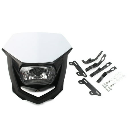 Universal Headlight Head Lamp Fairing White For Supermoto Bike Dirt Bike Motor