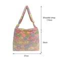 thumbnail image 4 of Bolso de mensajero de hombro tipo bandolera con estampado Floral a la moda para mujer, de felpa de invierno, 4 of 6