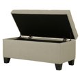 thumbnail image 3 of Modern Fabric-Upholstered Rectangular Storage Ottoman Bench - Beige, 3 of 7