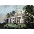 thumbnail image 2 of Currier and Ives 18x14 Black Ornate Wood Framed with Double Matting Museum Art Print Titled - Home of Washington, 2 of 4