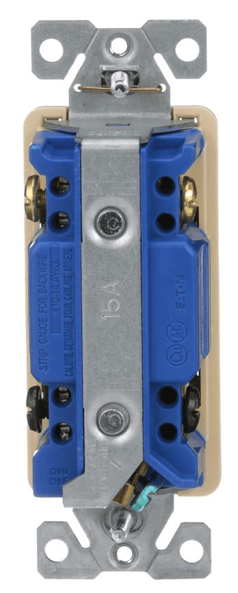 (case of 6) EATON 7504V-BOX 7500 Decorative Standard Rocker Switch, 120/277 Vac, 15 A, 4 Position, 4-way, Ivory