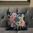 thumbnail image 5 of Amrita Sen Friendship Bouquet Indoor/Outdoor Pillow with Removable Cover in Indigo Peach Green16x16, 5 of 5