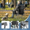 thumbnail image 3 of ACCVER 500 LBS Capacity Oversized Camping Chairs Set of 2 - Heavy Duty Folding Chairs, Cup Holder, Storage Pocket & Built-in Cooler Bag, Portable Steel Frame for Lawn, Beach - Black & Grey, 3 of 8